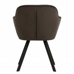 Red Living Chaises à accoudoirs Livia (lot de 2) - Velours / Acier - Marron gris / Noir -Chaises Boutique 1000303853 211105 13105200088 DETAILS P000000001000303853