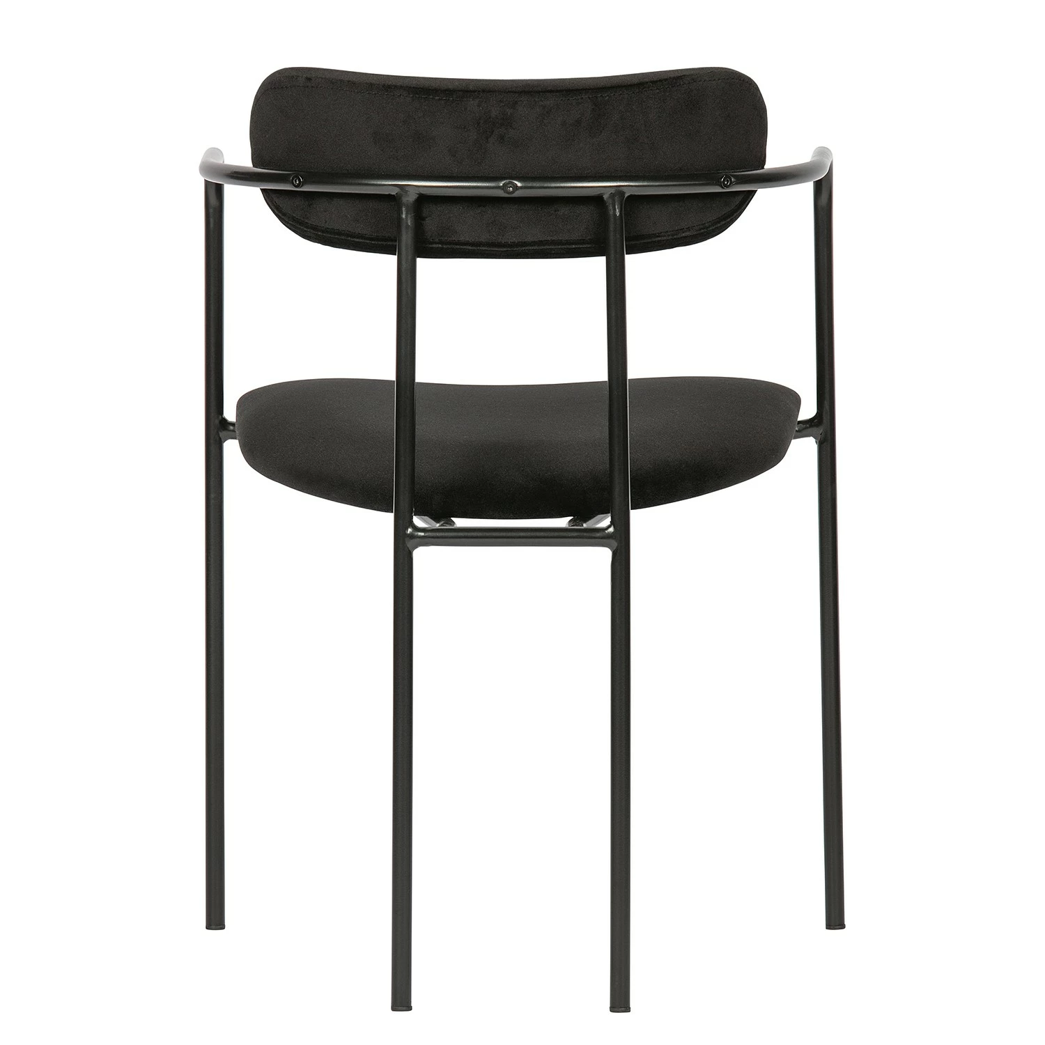 Red Living Chaises à accoudoirs Lineas (lot de 2) - Velours / Acier - Noir 7 Red Living Chaises à accoudoirs Lineas (lot de 2) - Velours / Acier - Noir – Image 5