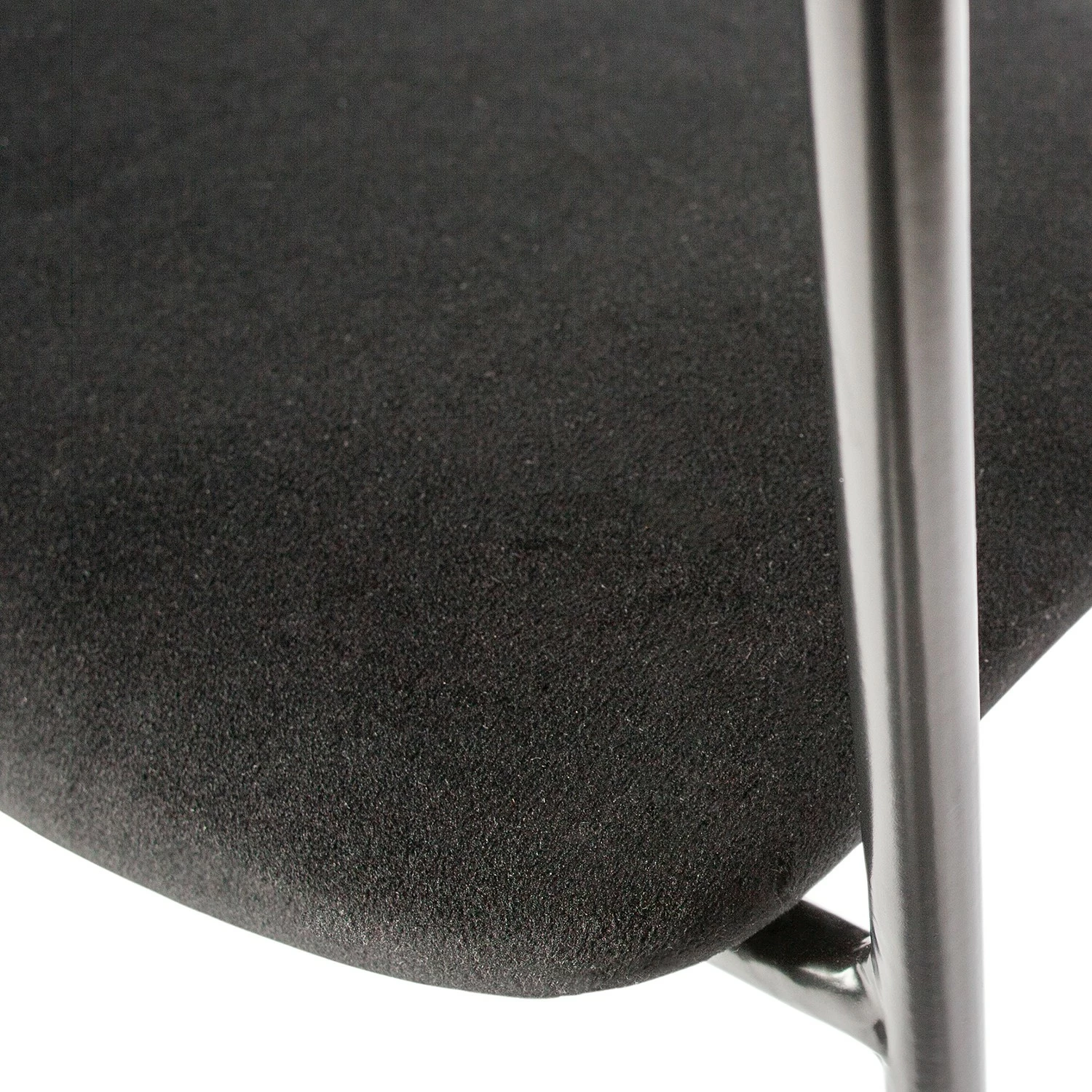 Red Living Chaises à accoudoirs Lineas (lot de 2) - Velours / Acier - Noir 8 Red Living Chaises à accoudoirs Lineas (lot de 2) - Velours / Acier - Noir – Image 6