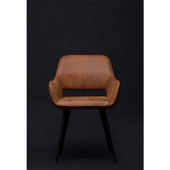 Red Living Chaises à accoudoirs Avril II (lot de 2) - Microfibre / Acier - Marron vintage / Noir -Chaises Boutique 1000303883 211105 13105900224 MOOD DETAILS P000000001000303883 mood