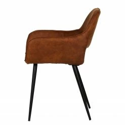 Red Living Chaises à accoudoirs Avril II (lot de 2) - Microfibre / Acier - Marron vintage / Noir -Chaises Boutique 1000303883 211105 13105900246 DETAILS P000000001000303883