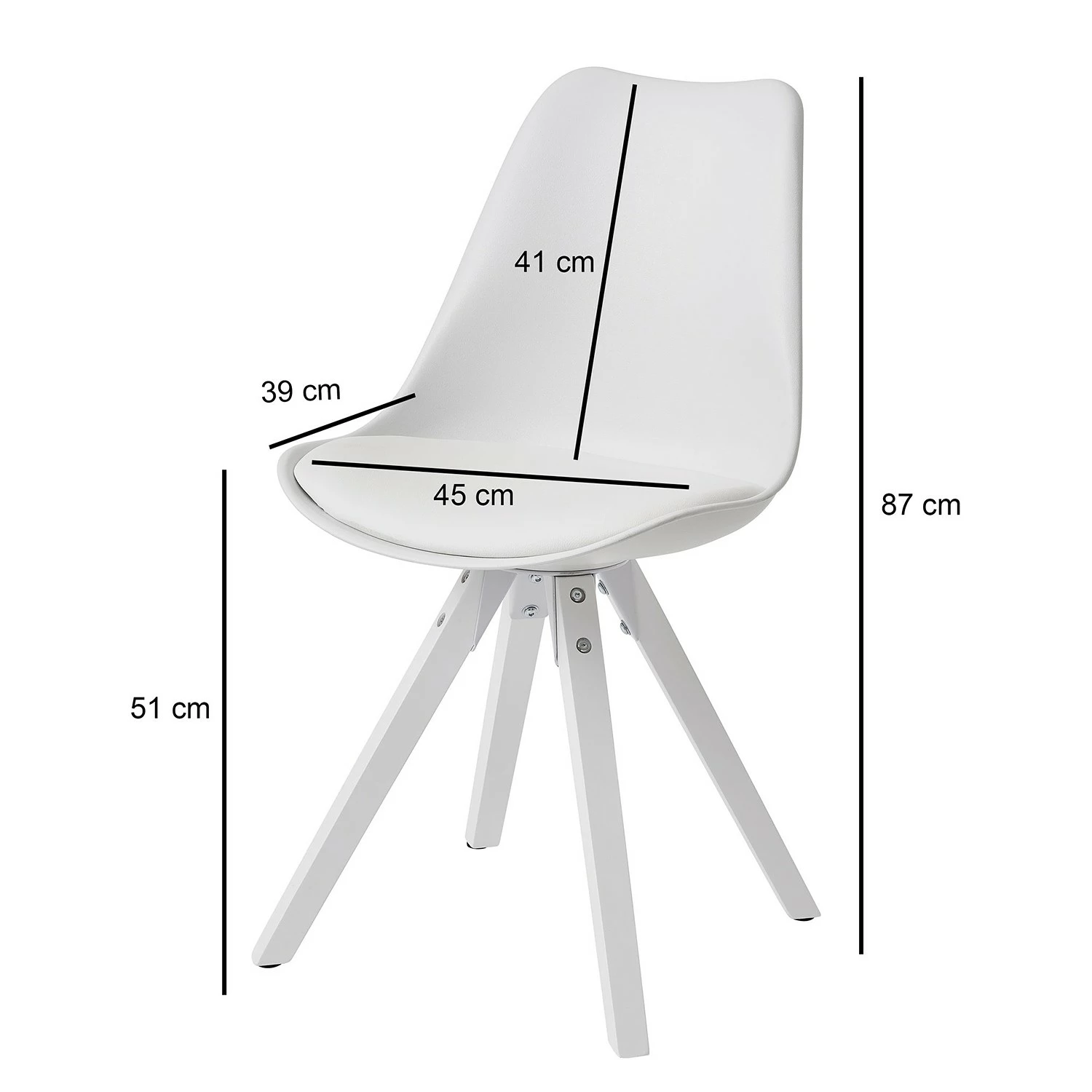 Loftscape Chaises Eichberg (lot de 2) - Blanc 9 Loftscape Chaises Eichberg (lot de 2) - Blanc – Image 7