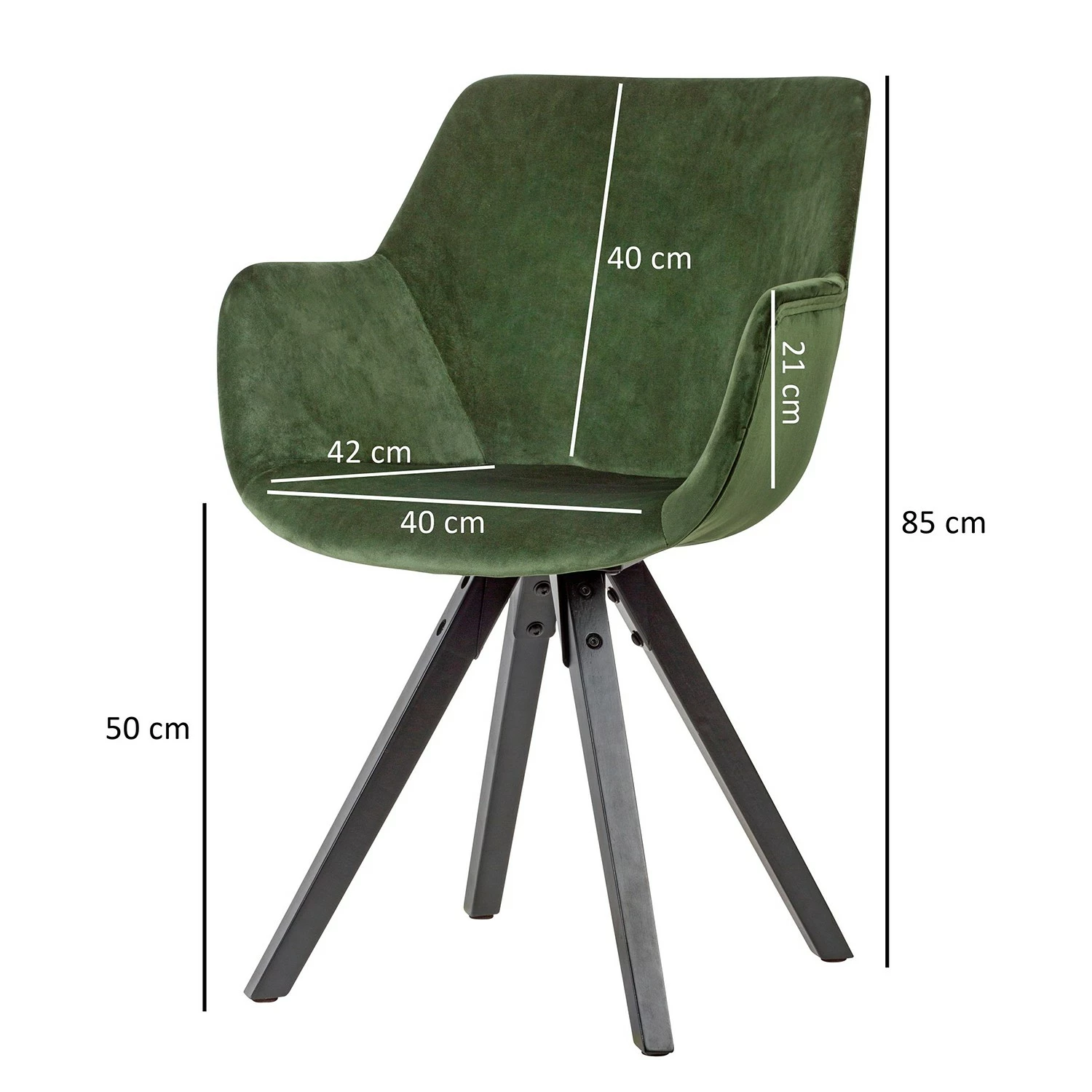 Loftscape Chaises à accoudoirs Newport III (2) - Vert olive - Noir 11 Loftscape Chaises à accoudoirs Newport III (2) - Vert olive - Noir – Image 9