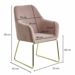 Loftscape Chaise à accoudoirs Fradou I - Rose bébé -Chaises Boutique 1000303932 211103 12152200768 SKETCH DETAILS P000000001000303932 sketch