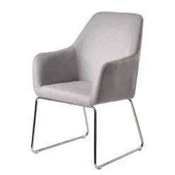 Loftscape Chaise à accoudoirs Fradou II - Gris / Argenté