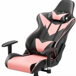 Fredriks Chaise gamer Jasper - Noir / Rose -Chaises Boutique 1000307836 220510 055 DETAILS P000000001000307836