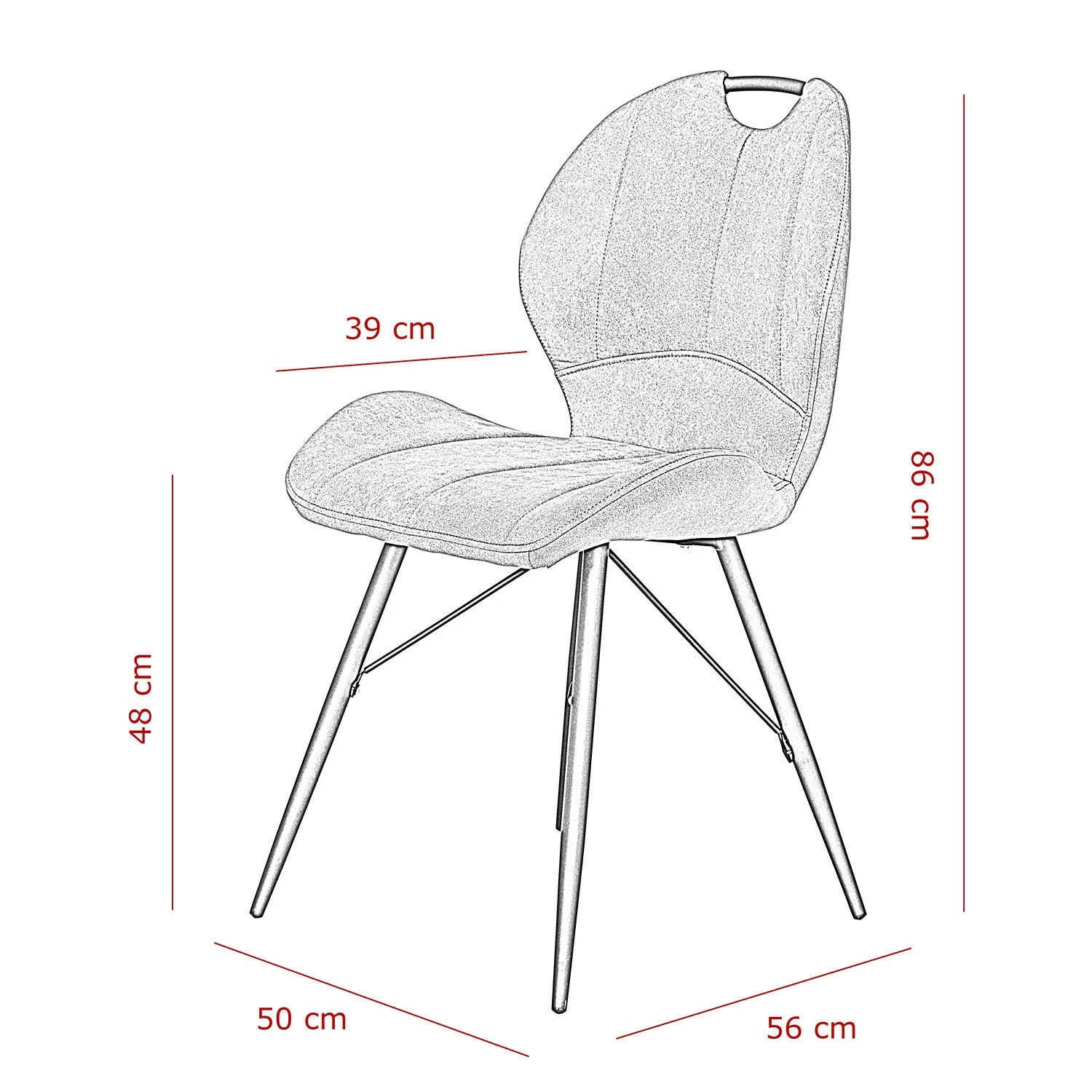 Loftscape Chaise capitonnée Glin - Marron clair - Lot de 2 9 Loftscape Chaise capitonnée Glin - Marron clair - Lot de 2 – Image 7
