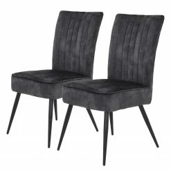 Loftscape Chaises capitonnées Copine (lot de 2) - Gris vintage