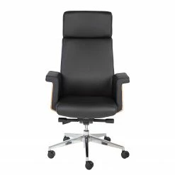 Fredriks Chaise de bureau Weld - Cuir véritable / Plaqué noyer / Métal - Noir / noyer / Aluminium -Chaises Boutique 1000310647 220826 030 DETAILS P000000001000310647