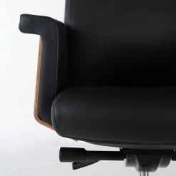 Fredriks Chaise de bureau Weld - Cuir véritable / Plaqué noyer / Métal - Noir / noyer / Aluminium -Chaises Boutique 1000310647 220826 037 DETAILS P000000001000310647