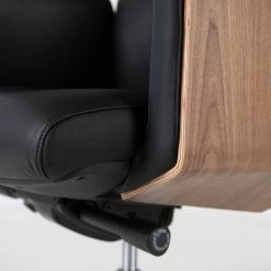 Fredriks Chaise de bureau Weld - Cuir véritable / Plaqué noyer / Métal - Noir / noyer / Aluminium -Chaises Boutique 1000310647 220826 038 DETAILS P000000001000310647