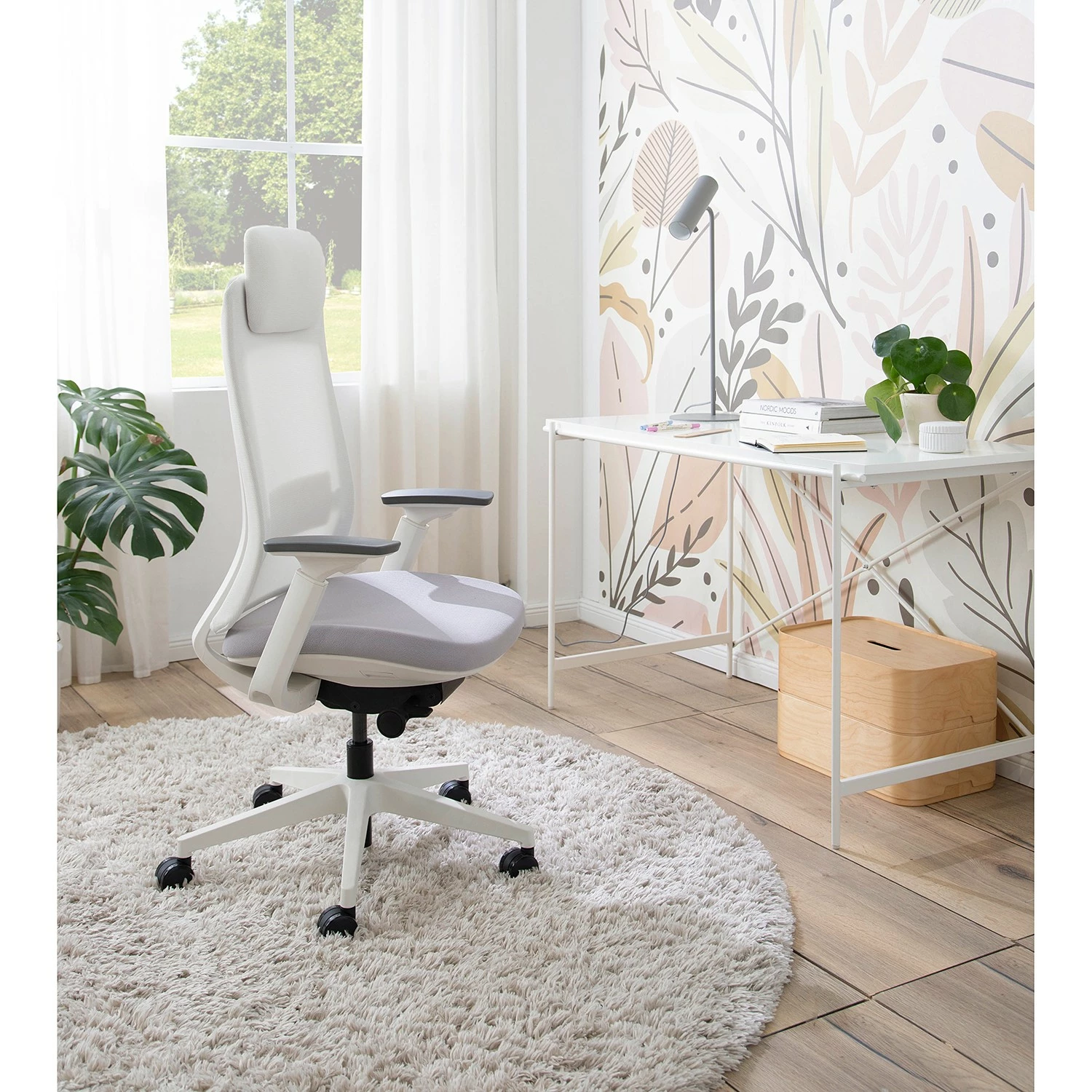 Fredriks Chaise de bureau Rosie - Gris clair / Blanc 5 Fredriks Chaise de bureau Rosie - Gris clair / Blanc – Image 3