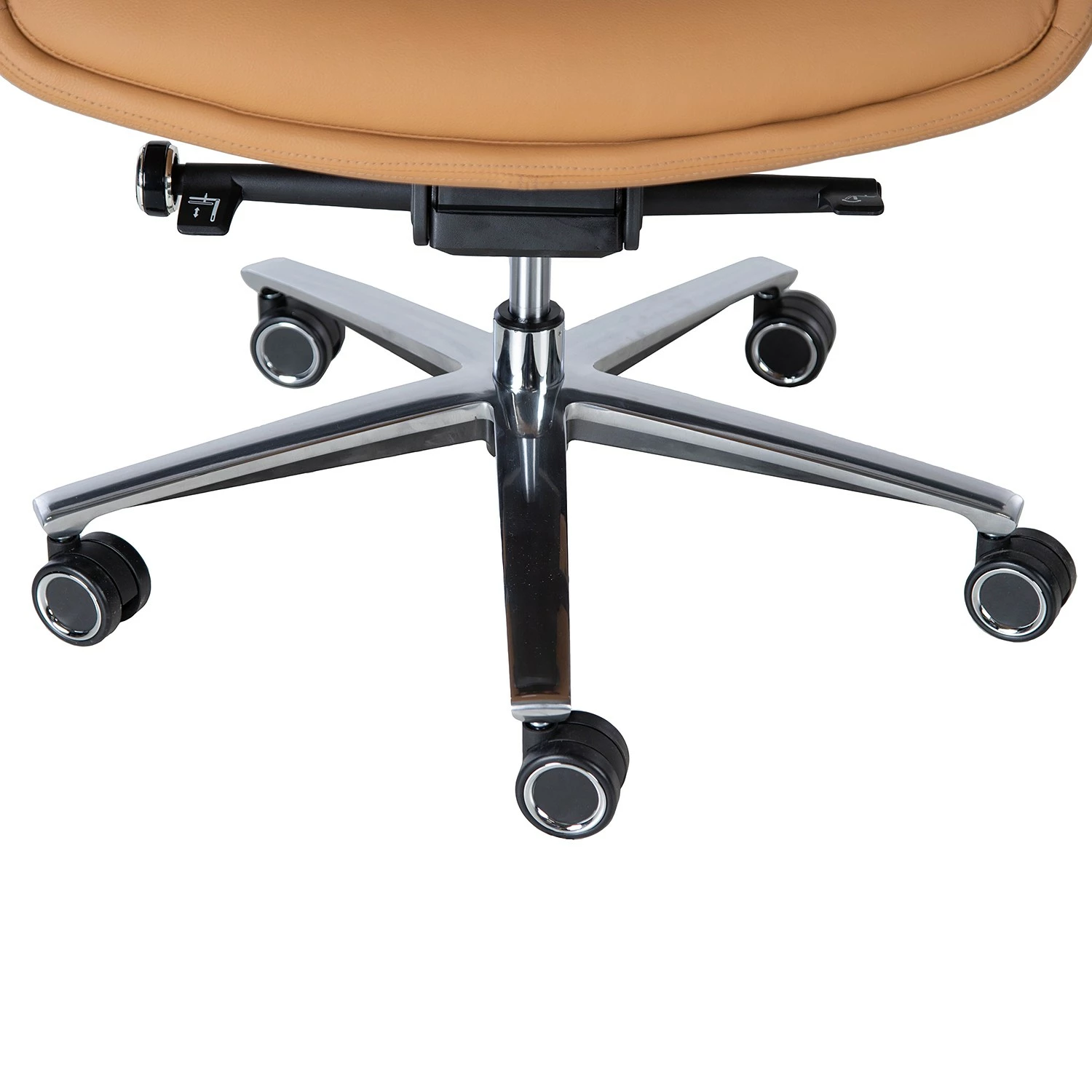 Fredriks Chaise de bureau Zore - Imitation cuir / Métal - Cognac / Aluminium 19 Fredriks Chaise de bureau Zore - Imitation cuir / Métal - Cognac / Aluminium – Image 17