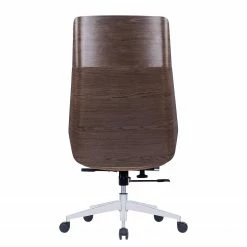 Fredriks Chaise de bureau Zuma - Cuir véritable / Plaqué noyer / Métal - Crème / Noyer / Aluminium -Chaises Boutique 1000310662 220509 050 DETAILS P000000001000310662