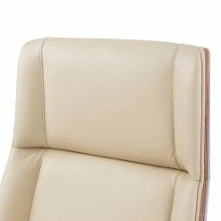 Fredriks Chaise de bureau Zuma - Cuir véritable / Plaqué noyer / Métal - Crème / Noyer / Aluminium -Chaises Boutique 1000310662 220509 070 DETAILS P000000001000310662