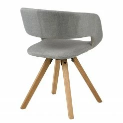 Mørteens Chaise à accoudoirs Buggio - Tissu / Hévéa massif - Tissu Cors: Granite - Lot de 2 -Chaises Boutique 1000312395 211202 131421000038 DETAILS P000000001000312395