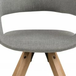 Mørteens Chaise à accoudoirs Buggio - Tissu / Hévéa massif - Tissu Cors: Granite - Lot de 2 -Chaises Boutique 1000312395 211202 131421000044 DETAILS P000000001000312395