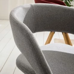 Mørteens Chaise à accoudoirs Buggio - Tissu / Hévéa massif - Tissu Cors: Granite - Lot de 2 -Chaises Boutique 1000312395 211202 13142100048 DETAILS P000000001000312395