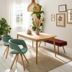 Mørteens Chaise à accoudoirs Buggio - Tissu / Hévéa massif - Tissu Cors: Gris menthe - Lot de 2 -Chaises Boutique 1000312396 211202 13142200040 MOOD DETAILS P000000001000312396 mood