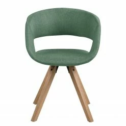 Mørteens Chaise à accoudoirs Buggio - Tissu / Hévéa massif - Tissu Cors: Gris menthe - Lot de 2 -Chaises Boutique 1000312396 211202 13142200050 DETAILS P000000001000312396