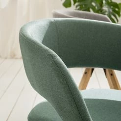 Mørteens Chaise à accoudoirs Buggio - Tissu / Hévéa massif - Tissu Cors: Gris menthe - Lot de 2 -Chaises Boutique 1000312396 211202 13142200066 DETAILS P000000001000312396