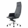 Fredriks Chaise de bureau Lowa - Cuir véritable / Aluminium - Noir / Argenté -Chaises Boutique 1000312418 211130 13160500024 IMAGE P000000001000312418