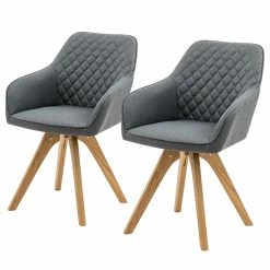 Loftscape Chaises à accoudoirs Nagoya (lot de 2) - Gris