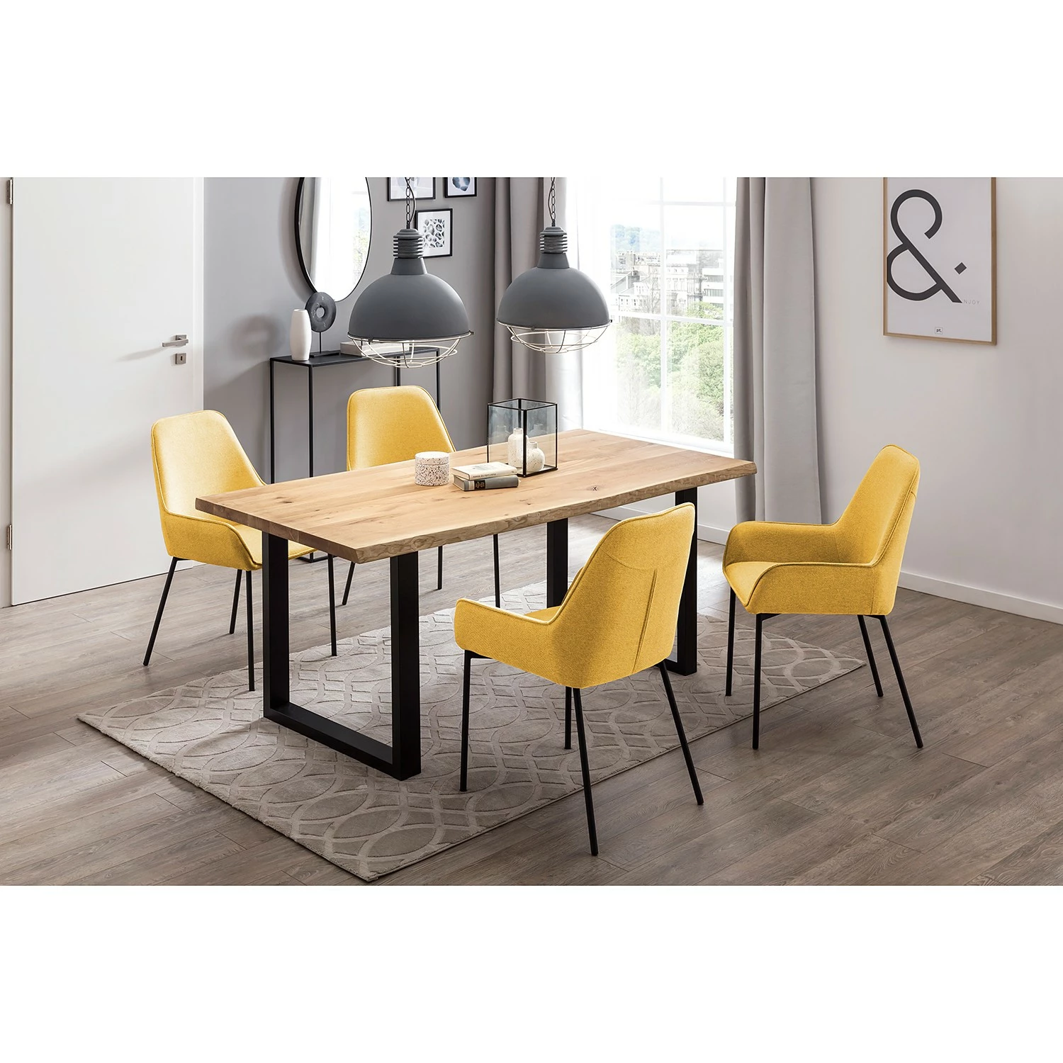 Loftscape Chaises à accoudoirs Modana (lot de 2) - Jaune moutarde 5 Loftscape Chaises à accoudoirs Modana (lot de 2) - Jaune moutarde – Image 3