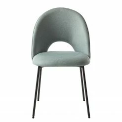 Mørteens Chaise capitonnée Ikley - Tissu / Métal - Noir - Gris menthe - Lot de 2 -Chaises Boutique 1000312593 211210 092458000126 DETAILS P000000001000312593