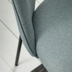 Mørteens Chaise capitonnée Ikley - Tissu / Métal - Noir - Gris menthe - Lot de 2 -Chaises Boutique 1000312593 211210 09245800140 DETAILS P000000001000312593