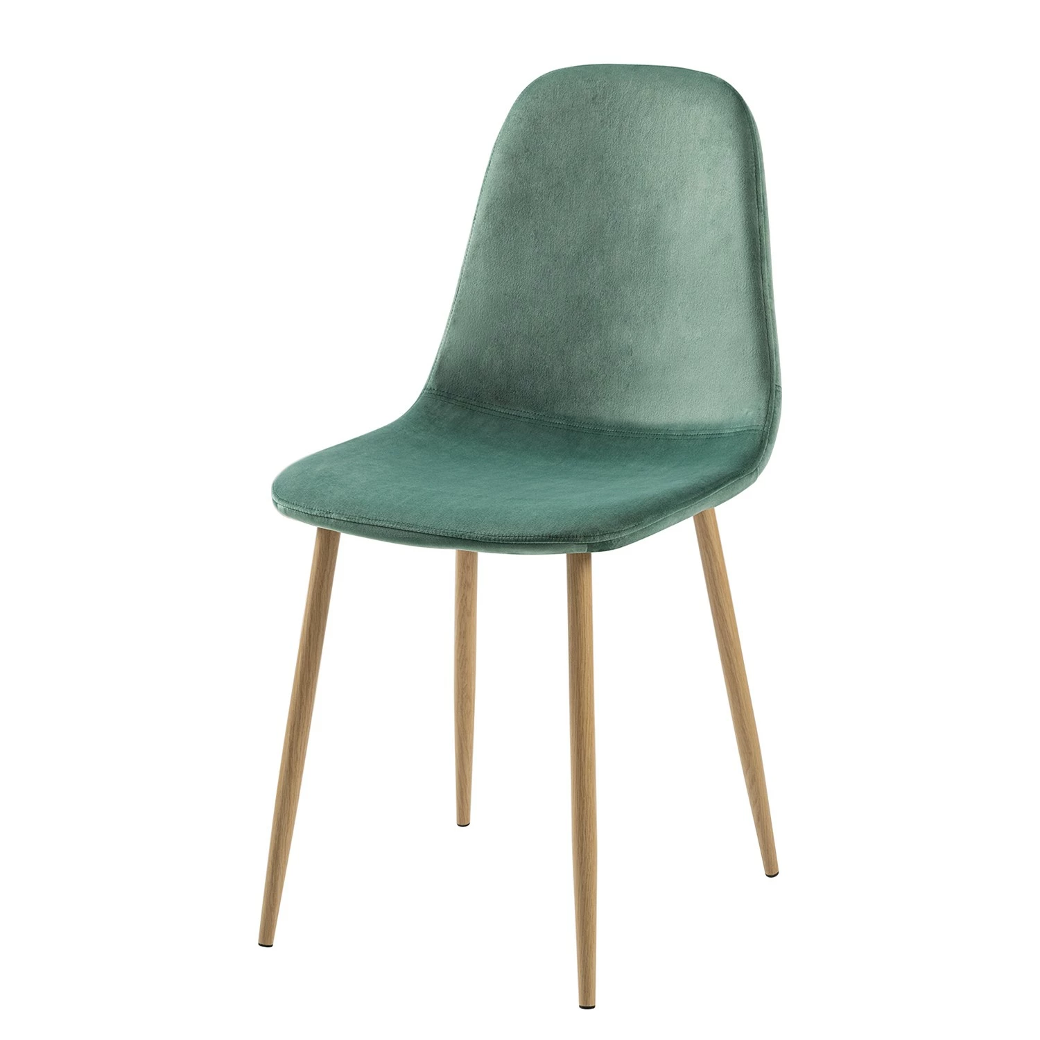 Jack & Alice Chaise capitonnée Iskmo VIII - Velours / Metall - Imitation chêne - Vert menthe - Lot de 4 6 Jack & Alice Chaise capitonnée Iskmo VIII - Velours / Metall - Imitation chêne - Vert menthe - Lot de 4 – Image 4