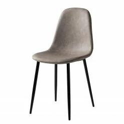 Mørteens Chaise capitonnée Iskmo VII - Imitation cuir / Métal - Noir - Taupe - Lot de 4 -Chaises Boutique 1000312597 211210 09245800177 DETAILS P000000001000312597