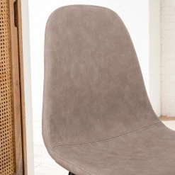 Mørteens Chaise capitonnée Iskmo VII - Imitation cuir / Métal - Noir - Taupe - Lot de 4 -Chaises Boutique 1000312597 211210 09245800193 DETAILS P000000001000312597