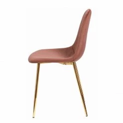 Jack & Alice Chaise Yoyce II - Velours / Métal - Doré - Velours Tiru: Saumon - Lot de 4 -Chaises Boutique 1000312631 211206 08175200044 DETAILS P000000001000312631