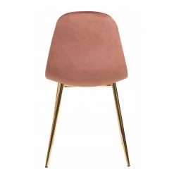 Jack & Alice Chaise Yoyce II - Velours / Métal - Doré - Velours Tiru: Saumon - Lot de 4 -Chaises Boutique 1000312631 211206 08175200050 DETAILS P000000001000312631
