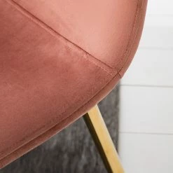 Jack & Alice Chaise Yoyce II - Velours / Métal - Doré - Velours Tiru: Saumon - Lot de 4 -Chaises Boutique 1000312631 211206 08175300078 DETAILS P000000001000312631