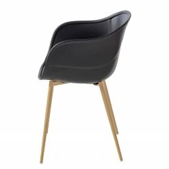 Mørteens Chaise à accoudoirs Odon - Matière plastique / Métal - Imitation chêne - Noir - Lot de 2 -Chaises Boutique 1000312639 211202 13441500049 DETAILS P000000001000312639