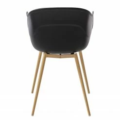 Mørteens Chaise à accoudoirs Odon - Matière plastique / Métal - Imitation chêne - Noir - Lot de 2 -Chaises Boutique 1000312639 211202 13441500051 DETAILS P000000001000312639