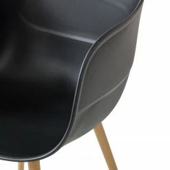 Mørteens Chaise à accoudoirs Odon - Matière plastique / Métal - Imitation chêne - Noir - Lot de 2 -Chaises Boutique 1000312639 211202 13441500055 DETAILS P000000001000312639