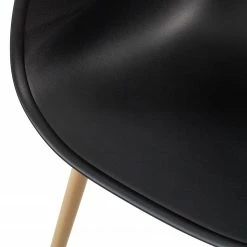 Mørteens Chaise à accoudoirs Odon - Matière plastique / Métal - Imitation chêne - Noir - Lot de 2 -Chaises Boutique 1000312639 211202 13441500057 DETAILS P000000001000312639