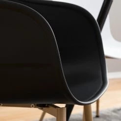 Mørteens Chaise à accoudoirs Odon - Matière plastique / Métal - Imitation chêne - Noir - Lot de 2 -Chaises Boutique 1000312639 211202 13441600065 DETAILS P000000001000312639