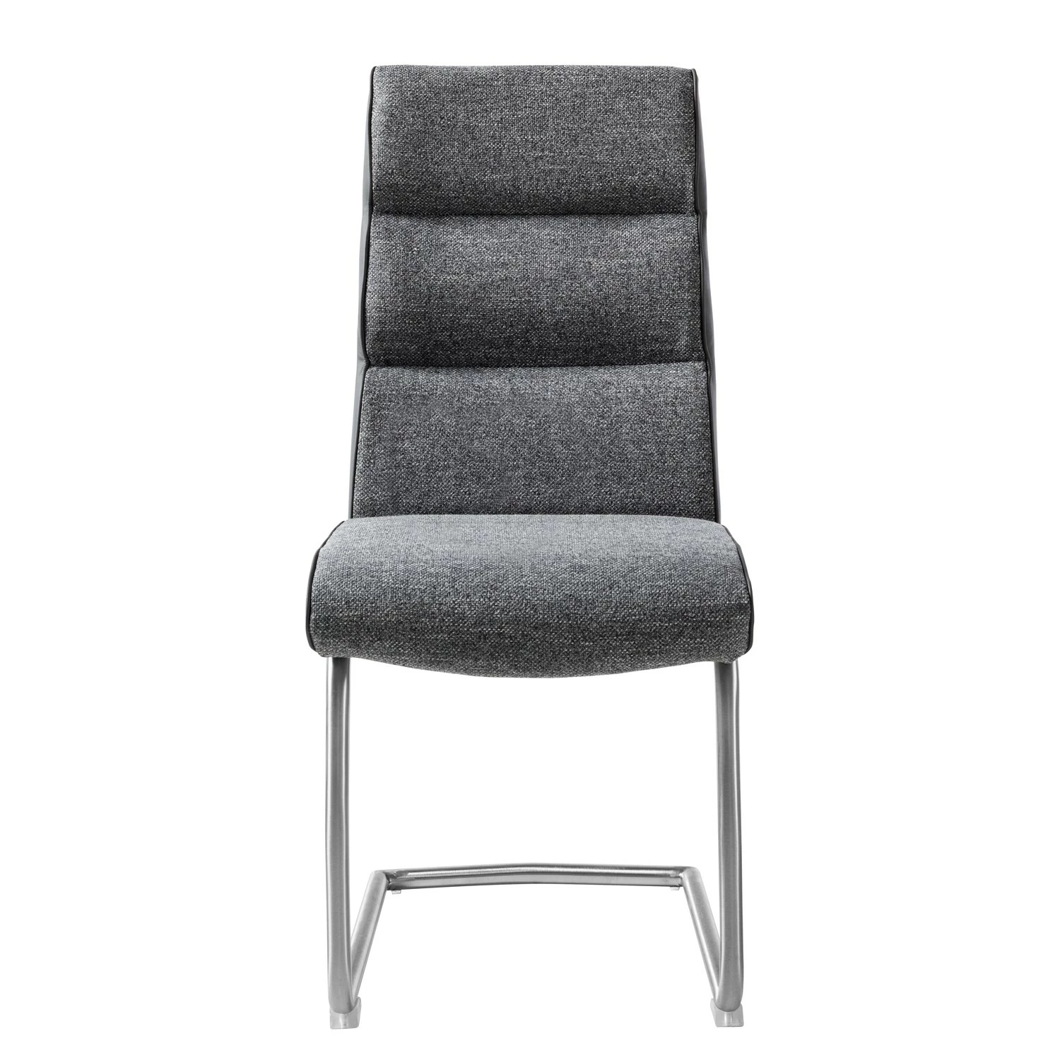 Fredriks Chaise cantilever Abenra - Tissu structuré / Acier - Acier inoxydable - Gris - Lot de 4 6 Fredriks Chaise cantilever Abenra - Tissu structuré / Acier - Acier inoxydable - Gris - Lot de 4 – Image 4