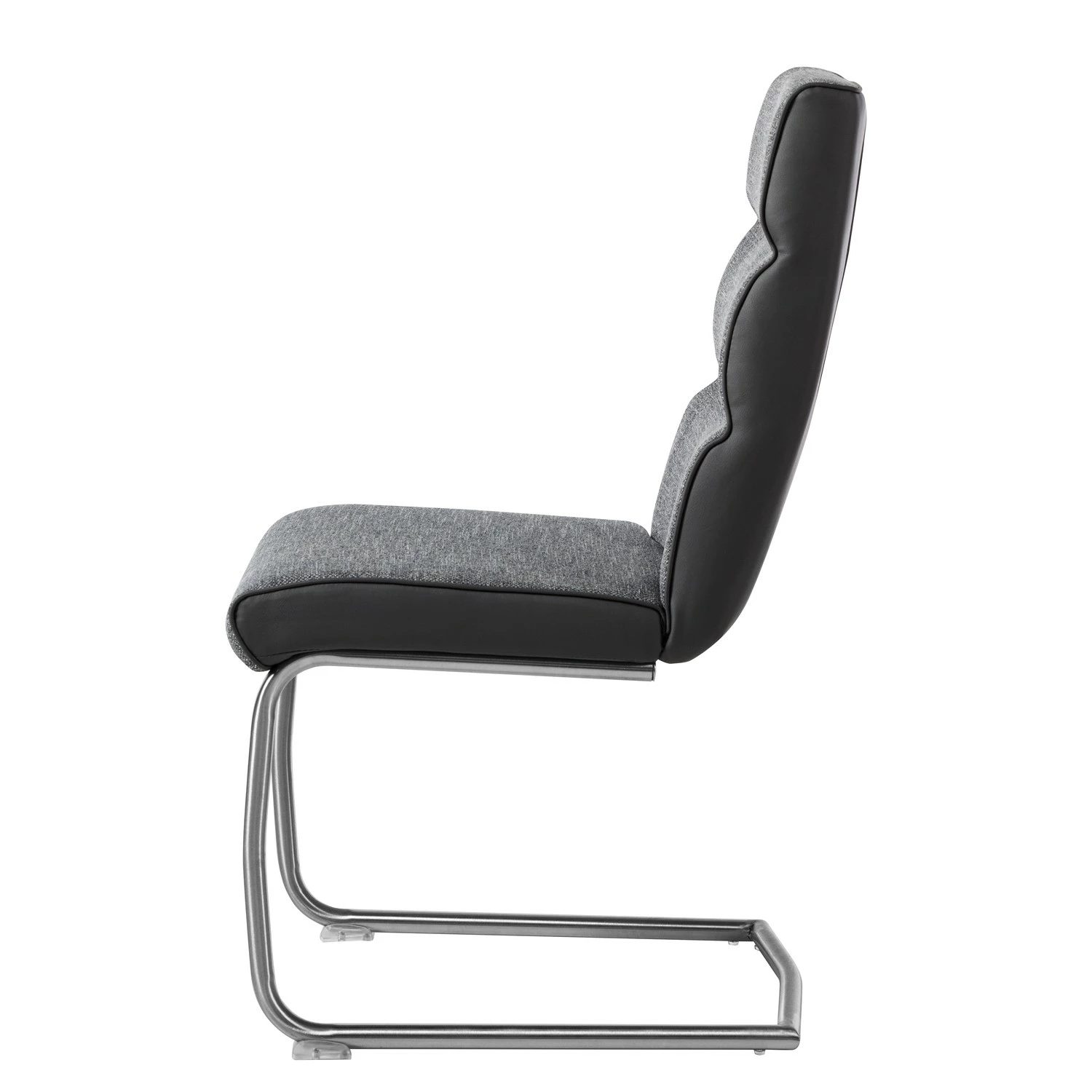 Fredriks Chaise cantilever Abenra - Tissu structuré / Acier - Acier inoxydable - Gris - Lot de 4 7 Fredriks Chaise cantilever Abenra - Tissu structuré / Acier - Acier inoxydable - Gris - Lot de 4 – Image 5