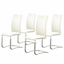 Fredriks Chaises Marco - Cuir synthétique Putri: Blanc - Lot de 4
