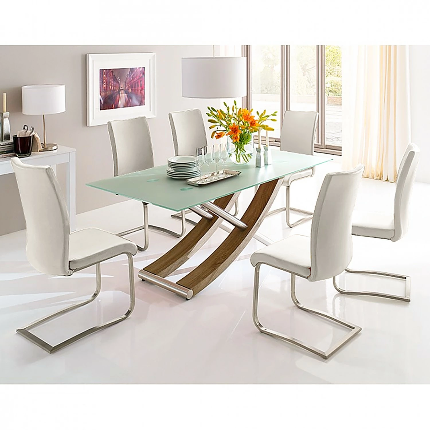 Fredriks Chaises Marco - Cuir synthétique Putri: Blanc - Lot de 4 4 Fredriks Chaises Marco - Cuir synthétique Putri: Blanc - Lot de 4 – Image 2