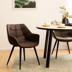 Mørteens Chaise à accoudoirs Lamppi II - microfibre / Métal - Expresso - Lot de 2 15 Mørteens Chaise à accoudoirs Lamppi II - microfibre / Métal - Expresso - Lot de 2 -Chaises Boutique 1000313476 211209 13381000061 MOOD DETAILS P000000001000313476 mood