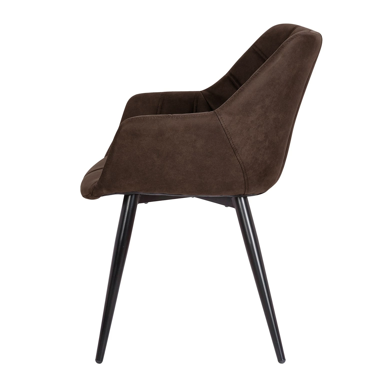 Mørteens Chaise à accoudoirs Lamppi II - microfibre / Métal - Expresso - Lot de 2 6 Mørteens Chaise à accoudoirs Lamppi II - microfibre / Métal - Expresso - Lot de 2 – Image 4