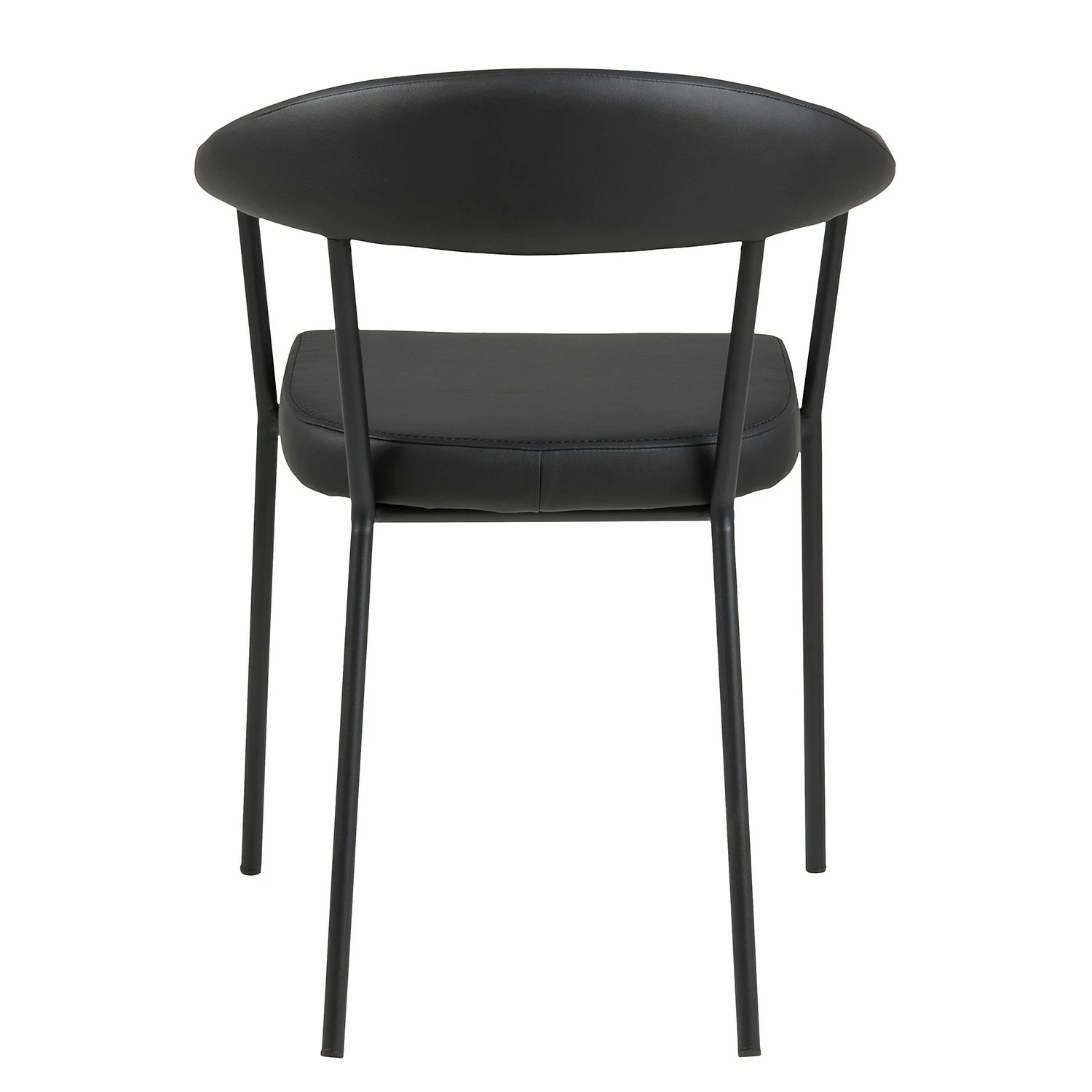 Loftscape Chaises à accoudoirs Otava (lot de 2) - Imitation cuir / Fer - Noir 9 Loftscape Chaises à accoudoirs Otava (lot de 2) - Imitation cuir / Fer - Noir – Image 7