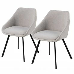 Loftscape Chaises à accoudoirs Melbert (lot de 2) - Gris lumineux