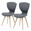 Loftscape Chaises capitonnées Monreale (lot de 2) - Tissu / Chêne massif - Gris / Chêne -Chaises Boutique 1000319572 220128 1256590010 IMAGE P000000001000319572